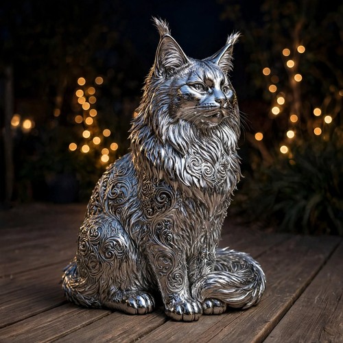Statue chat maine coon - chat,