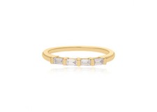 14k Gold  Four Baguette
