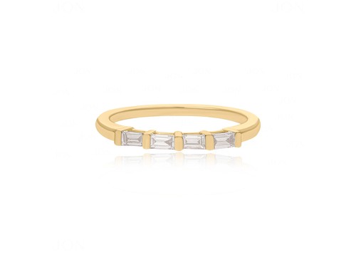 14k gold four baguette - ,