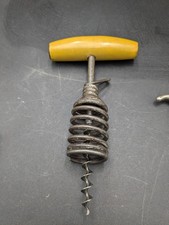 Ancien tire bouchon métal cage ressort vintage  corkscrew