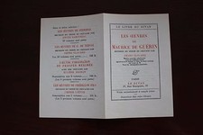 ✒ PROSPECTUS Souscription Maurice de GUERIN Oeuvres 1930 Editions LE Divan