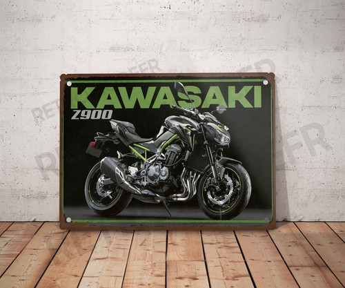 Plaque métal vintage kawasaki - vintage,