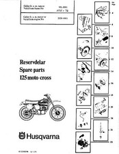Husqvarna Parts Manual Book 1975 & 1976 125 Moto Cross