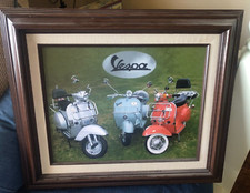 Framed custom photo of 3 Vespa Scotters
