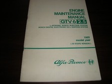1985 Alfa Romeo Manual Alfa Romeo GTV 6 2.5 MODEL YEAR, EXCELLENT CONDITION