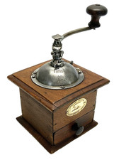 Old wood coffee grinder Peugeot Freres No. 00 double zero 19th century