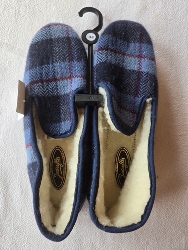 Chaussons charentaises bleu - chaussons/charentaises,