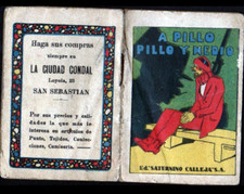 A PILLO, PILLO Y MEDIO, TALE OF GRIMM, miniature promotional booklet of SPAIN