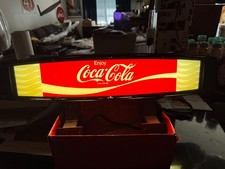 Vintage Coca Cola Lighted Sign For A Slider Cooler Vending Machine.