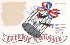 ILLUSTRATED CP BAROMETRIC NATIONAL LOTTERY - BIRD CAGE TRICOLOR RIBBON