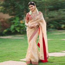 Bollywood Bridal Sari For Women Designer Indian Wedding Party Pakistani Saree