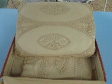 VERY RARE NOT FOUND ANTIQUE 19th CRADLE BABY BED LACE TRIM SET 