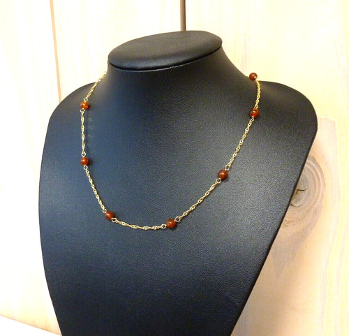 Chaine jaune k maille - or, 18