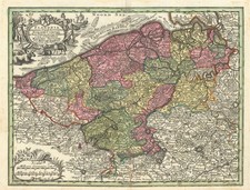 Flandria maximus & pulcherrimus Europae… Flanders/Belgium. Seutter c1744 map