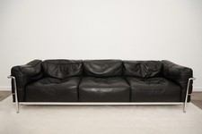 Cassina Le Corbusier LC3 3 Seater Black Leather