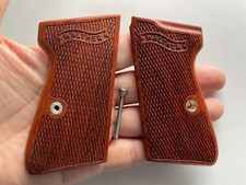 New Hardwood Grip for Walther PP, PPK/S Interarm .380 ACP, 22LR Checker Design