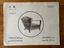 Catalogue fauteuils Art déco J.K. Fabricant Paris. années 30