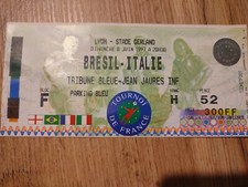 TICKET Football Tournoi De France 1997 Brésil Italie Stade Gerland Lyon Ronaldo 