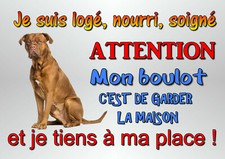 plaque attention chien dogue