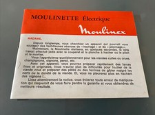 Ancienne Notice Moulinex
