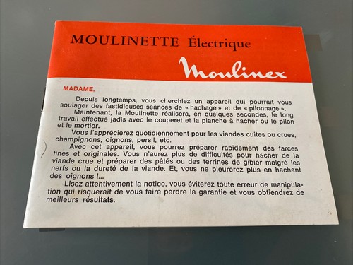 Ancienne notice moulinex - notice,