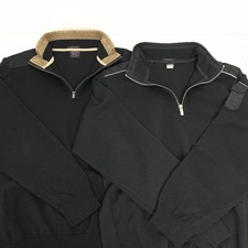 Lot Of 2 Paul & Shark Yachting Sweater 1/4 Zip Black Sz Medium Cotton Wool Italy