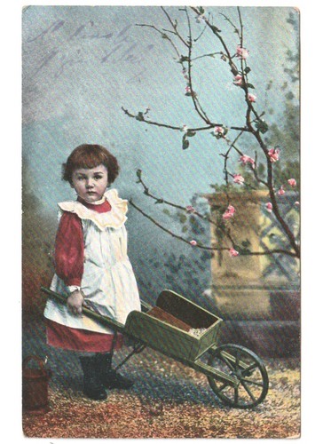 Vieille carte postale pâques - vieille,