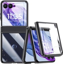 Transparente Hülle für Motorola Razr 50 Ultra mit integriertem Displayschutz u
