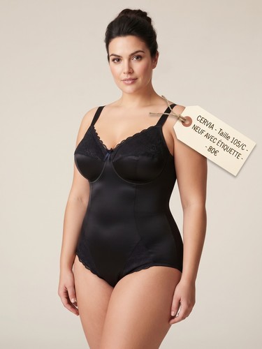 Combiné gaine dentelle - , noir