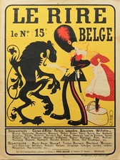 1900 Belgian Literary Poster, Le Rire Belge, Le numéro 15 - Auguste Roubille