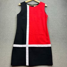 Hippocampe Dress 42 UK 10 12 Colourblock Shift Sleeveless Geo Designer France
