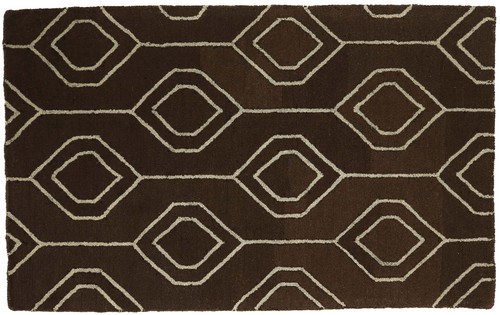 Tapis moderne fait main marron - tapis,