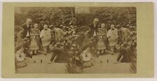 Antique Garden Family Photo Stereo Games PL53L3n52 Vintage Albumin c1865 