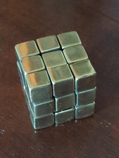 Vintage Playable Rubix Cube Brass Rubik's Rare Pop Culture Free Shipping ??
