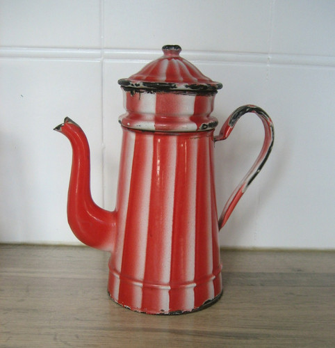Ancienne cafetière tôle - cafetière,