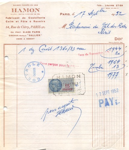 1952 fabricant coutellerie - fabricant,