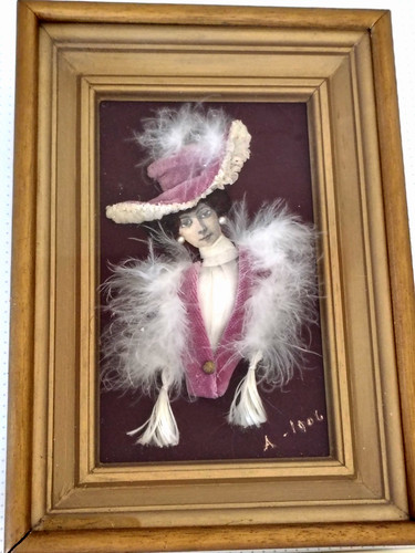 Ancien cadre sous - , verre