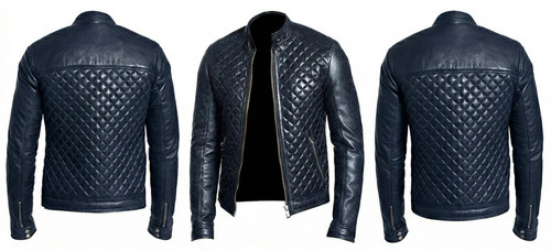 Veste biker cuir - en,