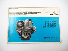 Deutz F3L F4L F5L F6L 912W Engine Parts List Picture Catalogue 1979