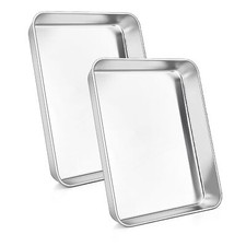 Set of 2 Rectangular Stainless Steel Hobs - 5cm Deep...