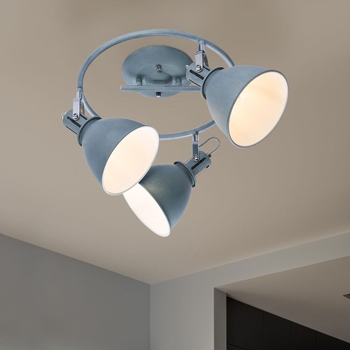 Rondelle plafonnier gris salon - plafonnier,