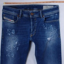 Hommes Diesel TROXER Ajusté Skinny Élasthanne Bleu Jeans W33 L32