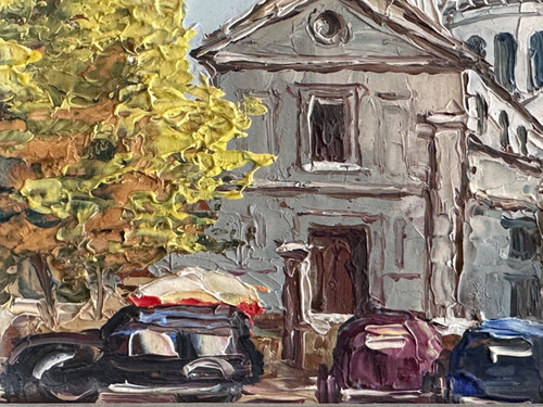 Ancien tableau huile - , sur