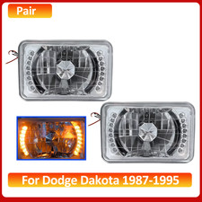 4x6'' Led Headlights HALO Beam 2PCS For Dodge Dakota 1987-1995 Truck 4x6" Square
