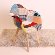 Tulip Patchwork Tube Tissu Fauteuil Dîner Salon Siège Vintage Rétro Maison