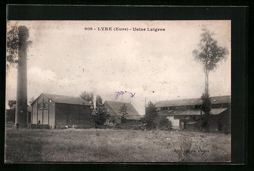 Cpa lyre usine laigros - laigros,