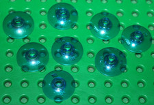 8 x Lego Trans-Dark Blue Round