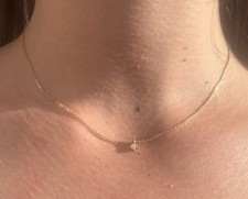 Chaîne Avec Pendentif En Or 18 Carats 750/1000 Avec 1 Diamant 2,25 Grammes 