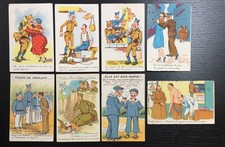Lot of 8 Postcards, Humorous, Military
