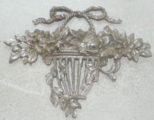 ORNEMENT DE MEUBLE STYLE ART DECO    EN METAL CHROME DECOR PANIER  20X18 CM